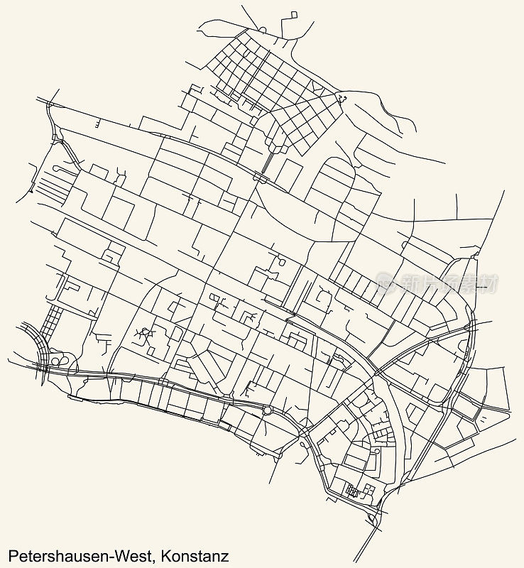KONSTANZ PETERSHAUSEN-WEST QUARTER的街道地图